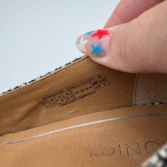 Vionic Leather Pointed Toe Pumps Mia Snake Size 8.5 Heels Black Gray Bold - Picture 5 of 7